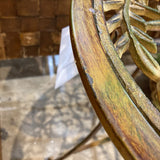 Oval Cast Iron Open Scroll Top SIDE TABLE Burnished Gold 24Wx17Dx23H
