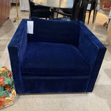 Mohair Accent Chair CHAIR Navy 32.5w33d23.5h