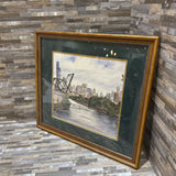 Framed St. Charles Air Line Bridge Print ART WORK 20x18