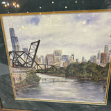 Framed St. Charles Air Line Bridge Print ART WORK 20x18