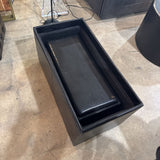 4pc Button Tufted Storage BENCH Black 35w17d16h