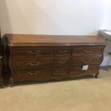 Hickory French Provincial Louis XV Carved Walnut 9-Drawer DRESSERS/CHESTS 77w20d32h