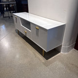 West Elm Quinn Collection Lacquer Finish MEDIA CONSOLE White 58Wx15.75Dx24H