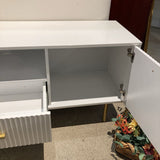 West Elm Quinn Collection Lacquer Finish MEDIA CONSOLE White 58Wx15.75Dx24H