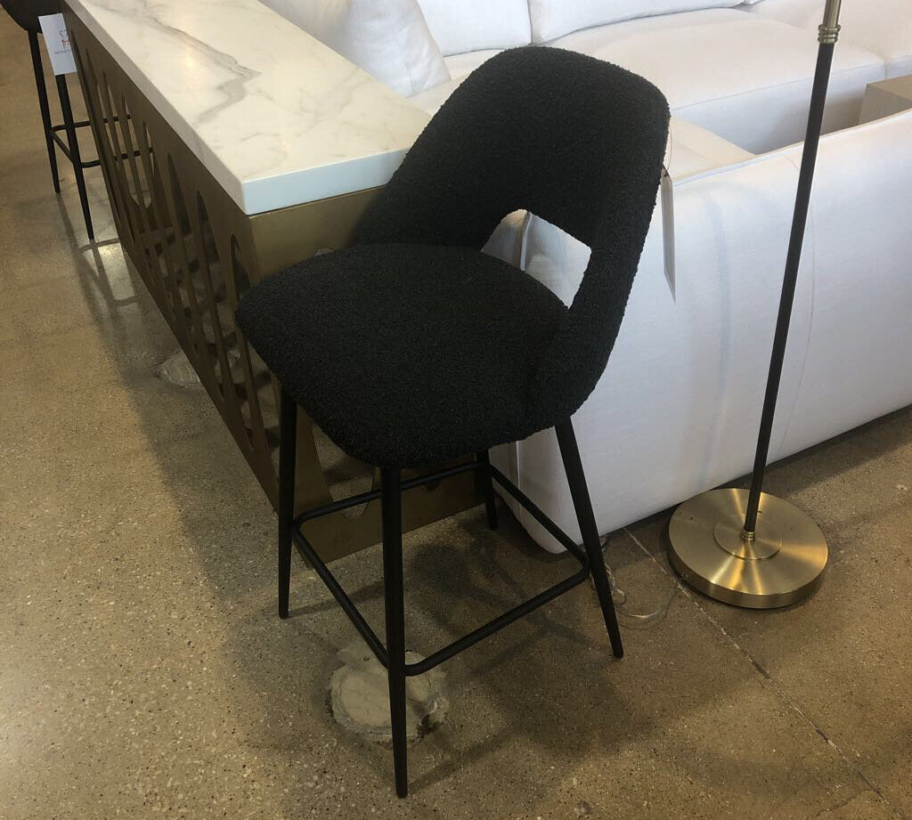 Kiyani Boucle Counter Height BAR/COUNTER STOOL Charcoal 21w17d36h
