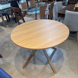 Pinellas Round Cross Base DINING TABLE Oak 39.5d30h