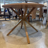 Pinellas Round Cross Base DINING TABLE Oak 39.5d30h