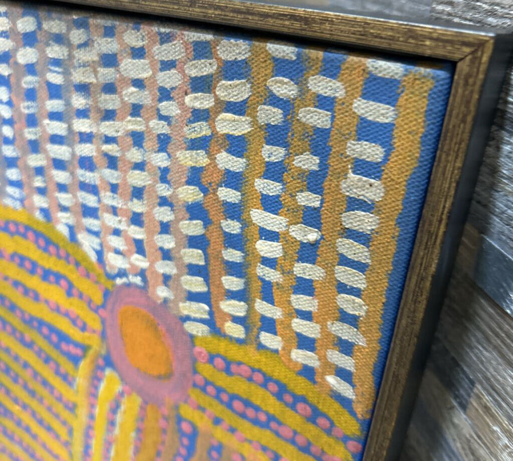 Lupul Jukurrpa Framed Canvas ART WORK 17x17.5