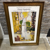 Ornate Framed Gloria Vanderbilt Poster ART WORK 29x41
