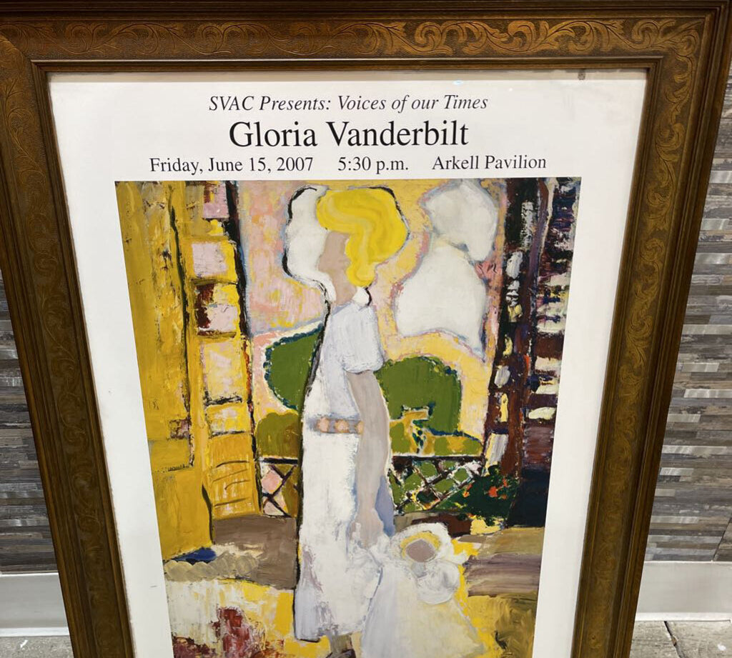 Ornate Framed Gloria Vanderbilt Poster ART WORK 29x41