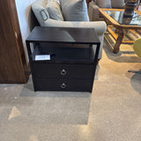 Lark 2-Drawer NIGHTSTAND Black/Silver 28w17d26h