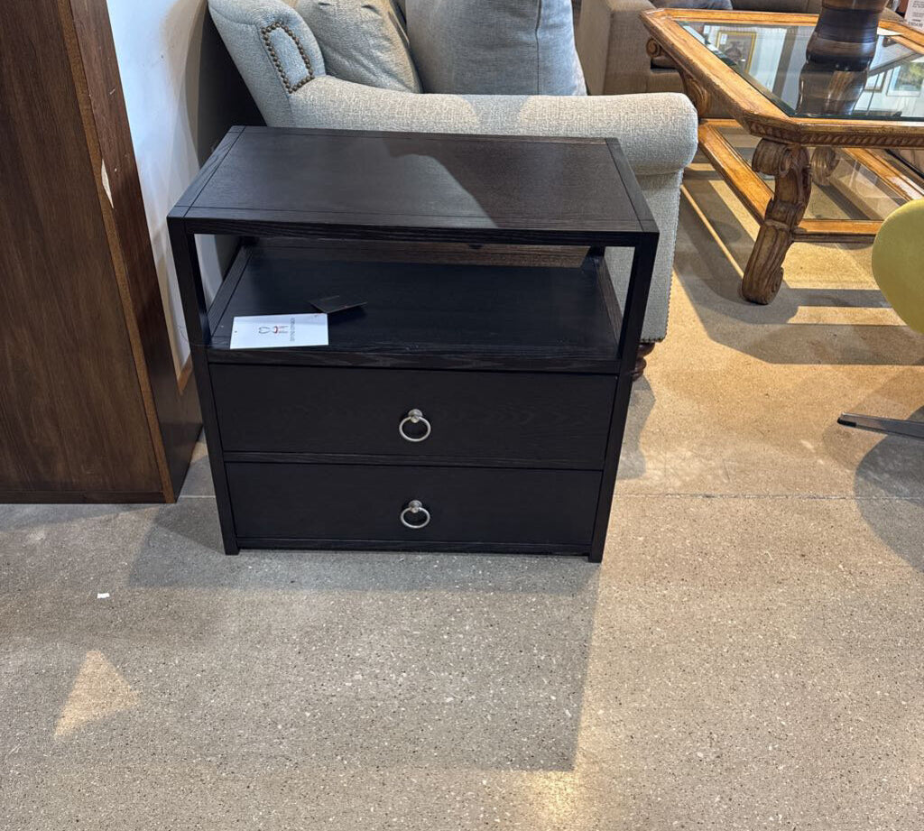 Lark 2-Drawer NIGHTSTAND Black/Silver 28w17d26h