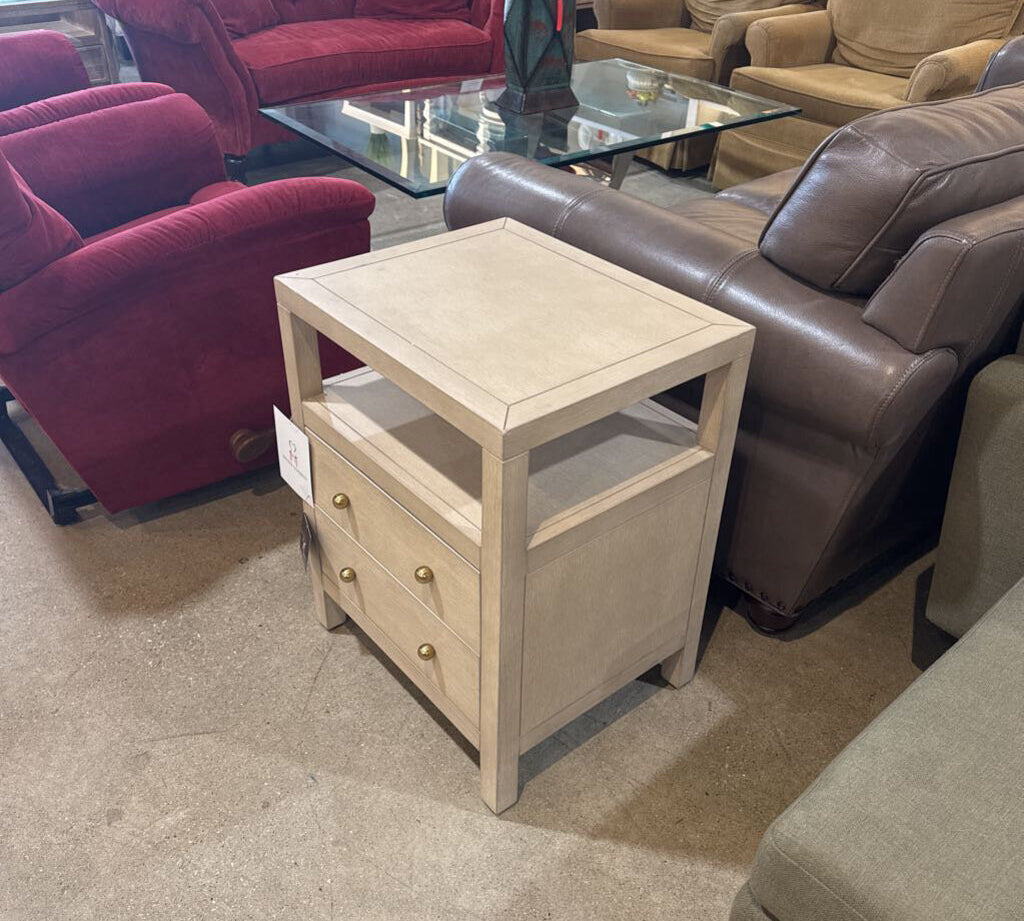 Celine 2-Drawer NIGHTSTAND Light Ash/Gold 21w17d27h