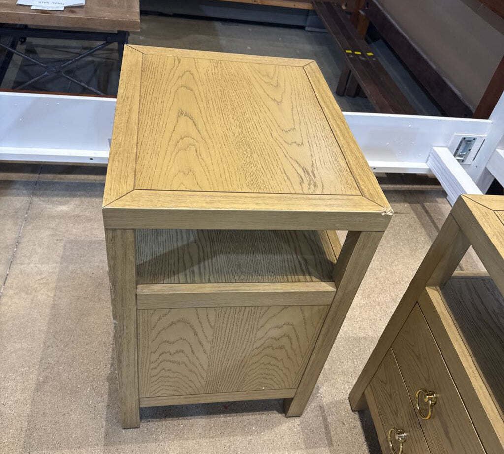 Celine 2-Drawer NIGHTSTAND Taupe/Gold 21w17d27h
