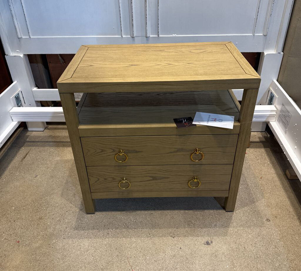 Celine 2-Drawer NIGHTSTAND Taupe/Gold 28w17d27h