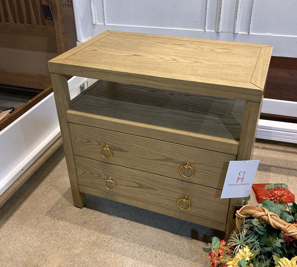 Celine 2-Drawer NIGHTSTAND Taupe/Gold 28w17d27h