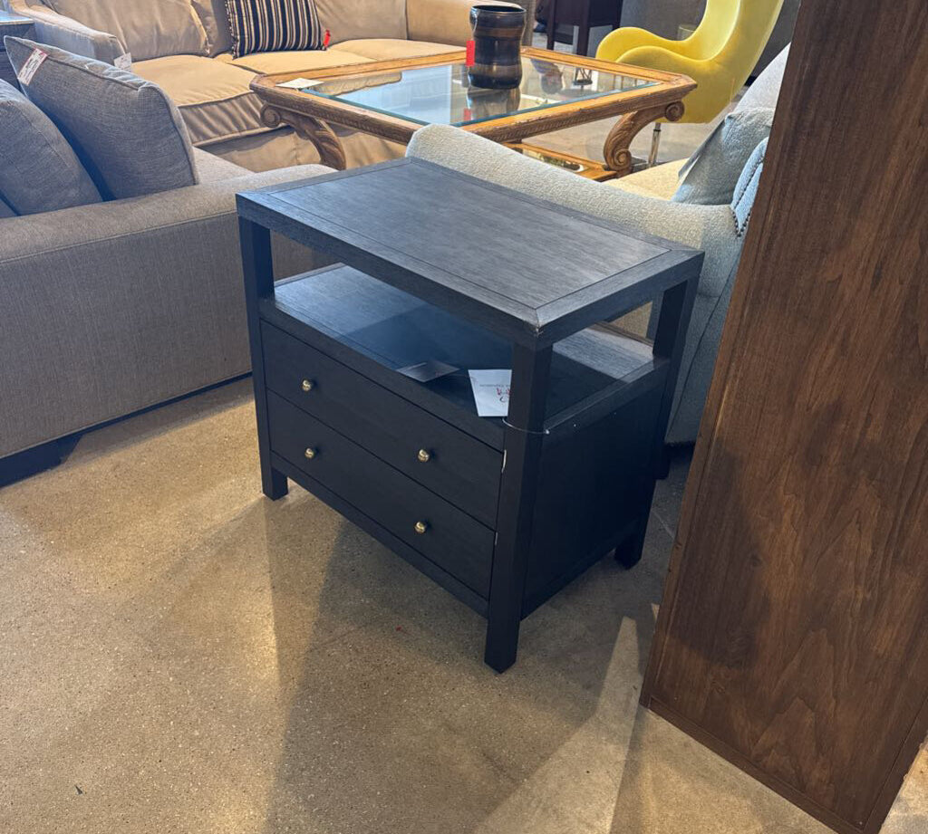 Celine 2-Drawer NIGHTSTAND Black/Gold 28w17d27h