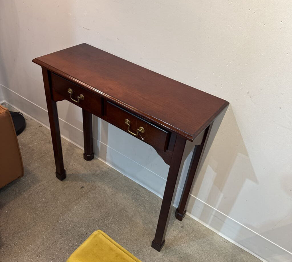 Chippendale Style Cherry 2-Drawer CONSOLE TABLE 31w12d30h