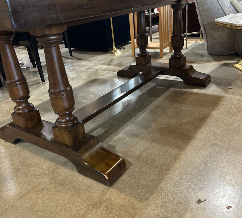 Traditional Trestle Solid Wood DINING TABLE 80w42d30h