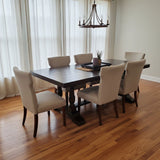 Traditional Trestle Solid Wood DINING TABLE 80w42d30h