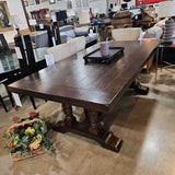 Traditional Trestle Solid Wood DINING TABLE 80w42d30h