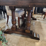 Traditional Trestle Solid Wood DINING TABLE 80w42d30h