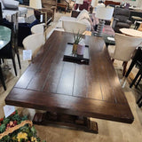 Traditional Trestle Solid Wood DINING TABLE 80w42d30h