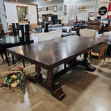Traditional Trestle Solid Wood DINING TABLE 80w42d30h