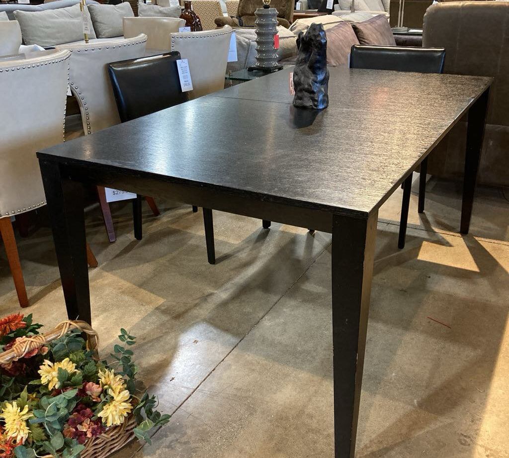Contemporary Rectangular w/ 23" Leaf DINING TABLE Black 66w38d30h