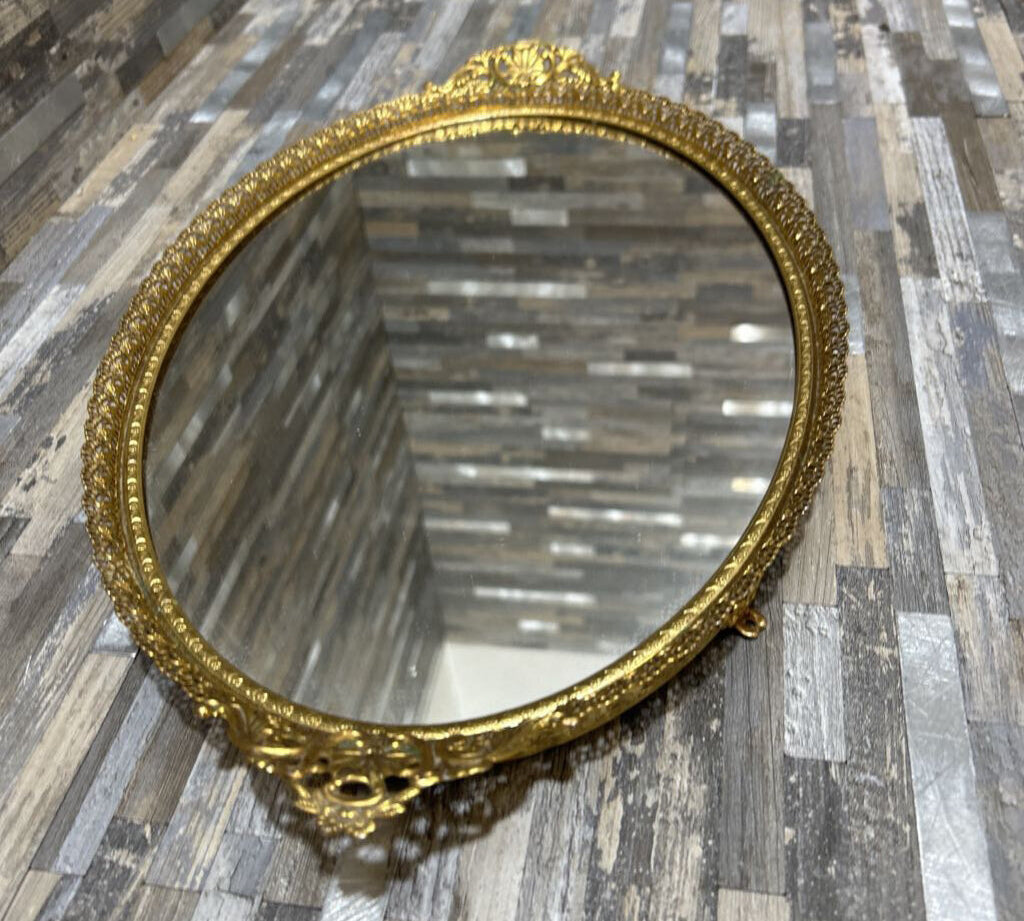 Hollywood Regency Mirrored Vanity Tray ACCESSORIES 15.5w9.5d1.5h