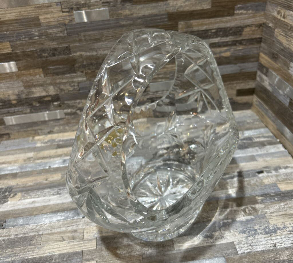 Nachtmann Etched Crystal Basket ACCESSORIES 8w6d7.5h