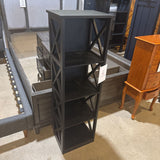 Tiered Wooden X-Shaped Bookcase BOOK SHELF Black 16w12d51.5h