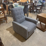 MCM Button Tufted Fabric Manual Push Back RECLINERS Gray 29w29d40h