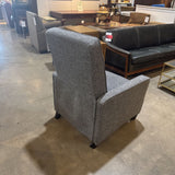 MCM Button Tufted Fabric Manual Push Back RECLINERS Gray 29w29d40h