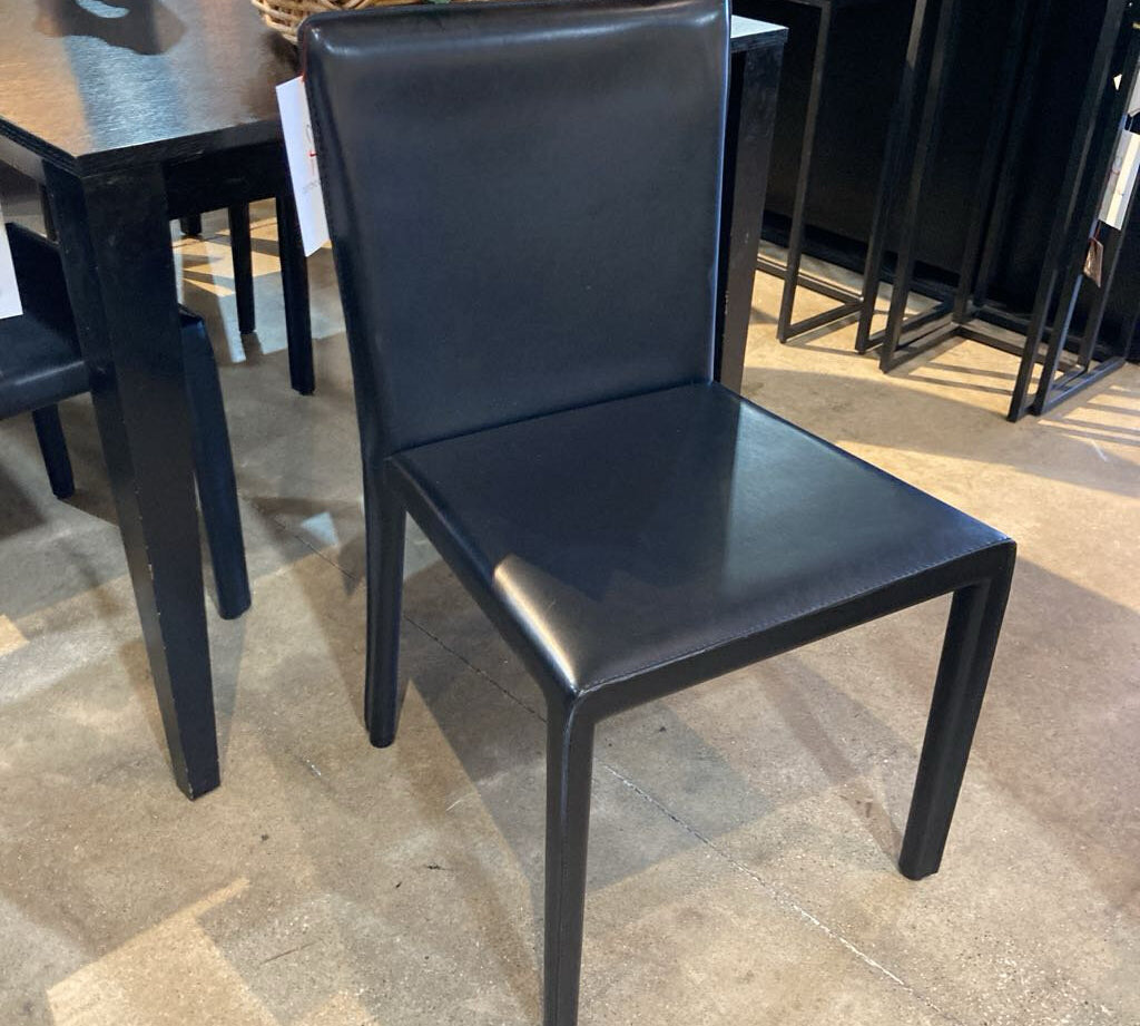 Maria Yee Inc. Upholstered Leather DINING CHAIRS Black 19w19d33h