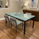 Crate & Barrel Parsons Glass Top DINING TABLE 60w36d29h