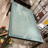 Crate & Barrel Parsons Glass Top DINING TABLE 60w36d29h