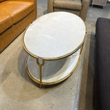 Global Views Olivia Oval Marble & Brass COFFEE/COCKTAIL TABLE 52w30d18h