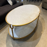Global Views Olivia Oval Marble & Brass COFFEE/COCKTAIL TABLE 52w30d18h