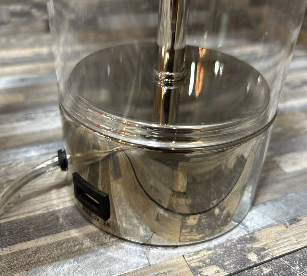 West Elm Modern Acrylic Column USB Lamp TABLE LAMP 14d25h
