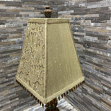 Vintage Bronze Base w/ Beaded Fringe Shade TABLE LAMP 10w10d28h