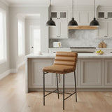 Denver Modern Vail Leather Bar Height BAR/COUNTER STOOL 19.5w24d39h