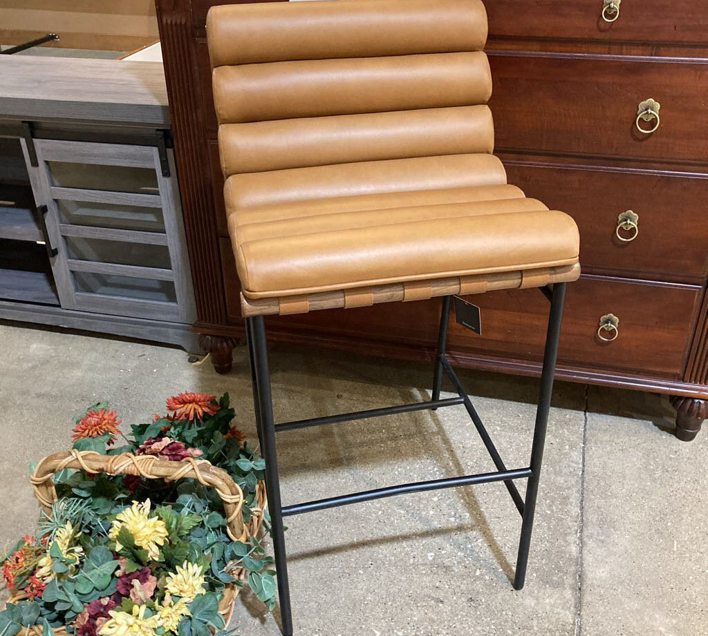 Denver Modern Vail Leather Bar Height BAR/COUNTER STOOL 19.5w24d39h