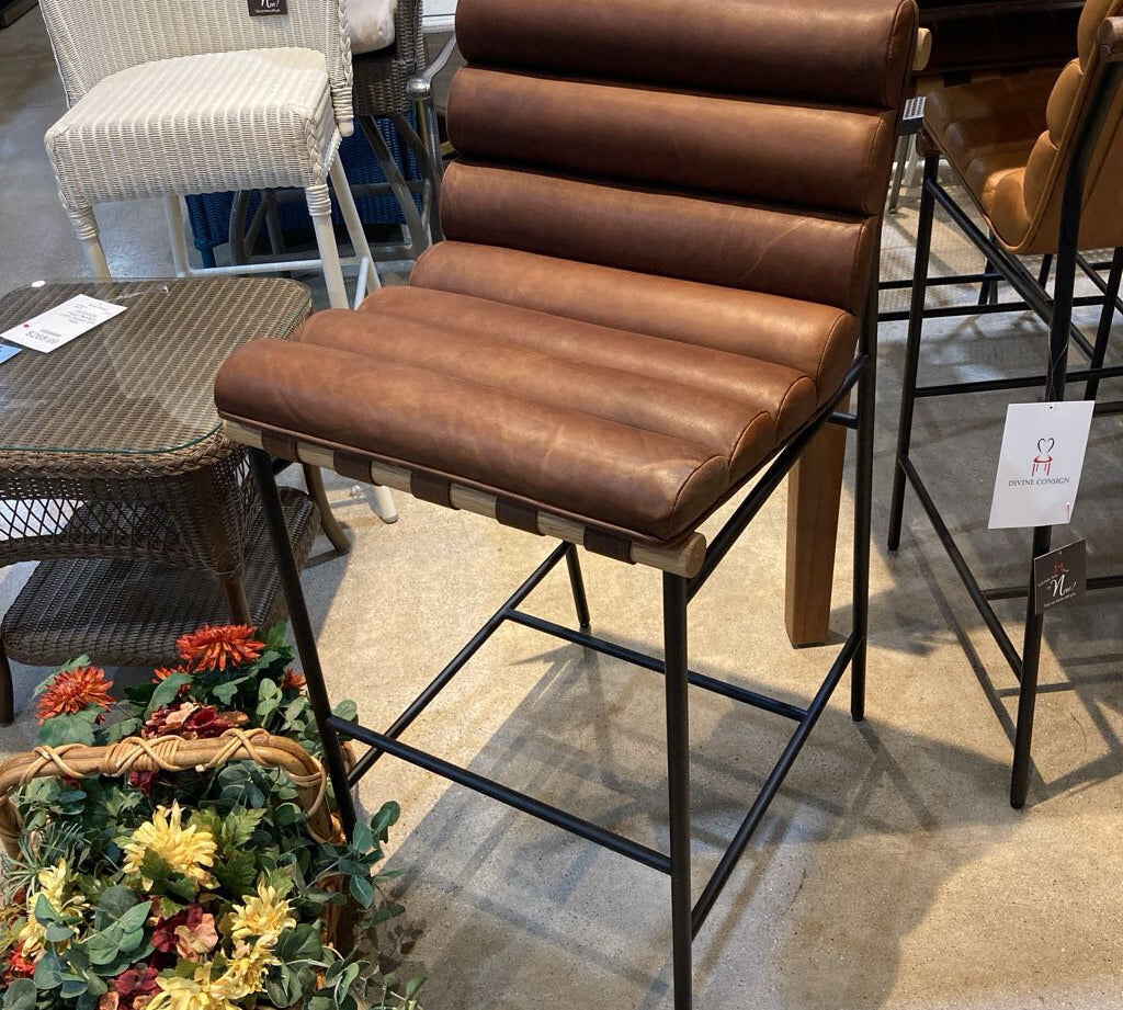 Denver Modern Vail Leather Bar Height BAR/COUNTER STOOL 19.5w24d39h