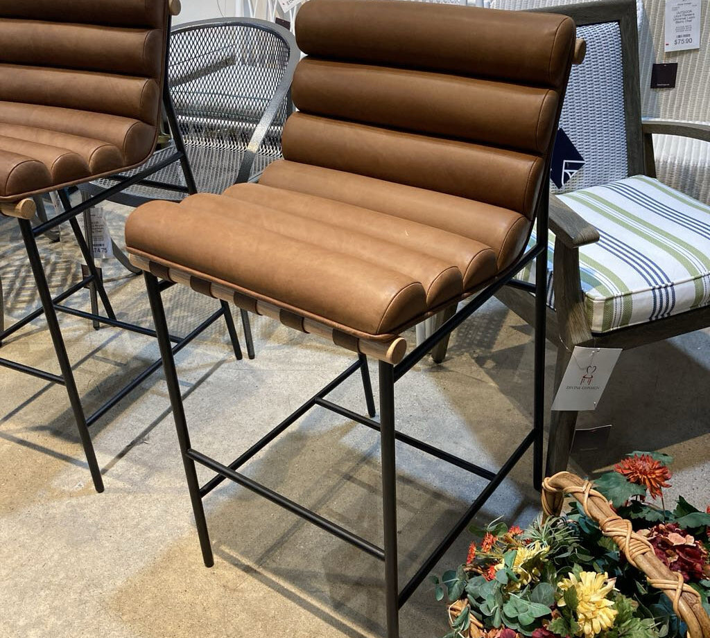 Denver Modern Vail Leather Bar Height BAR/COUNTER STOOL 19.5w24d39h