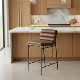 Denver Modern Vail Leather Bar Height BAR/COUNTER STOOL 19.5w24d39h