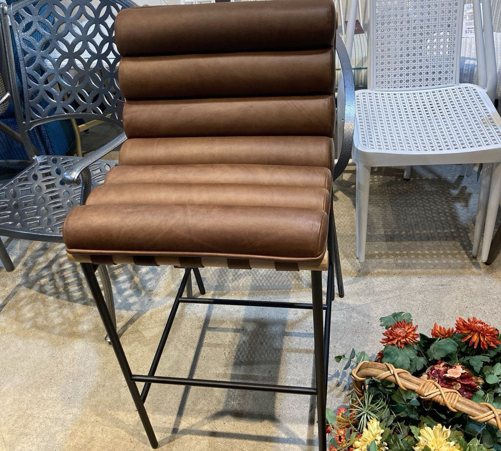 Denver Modern Vail Leather Bar Height BAR/COUNTER STOOL 19.5w24d39h