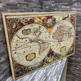 17th Century World Map Canvas Print ART WORK 36x24