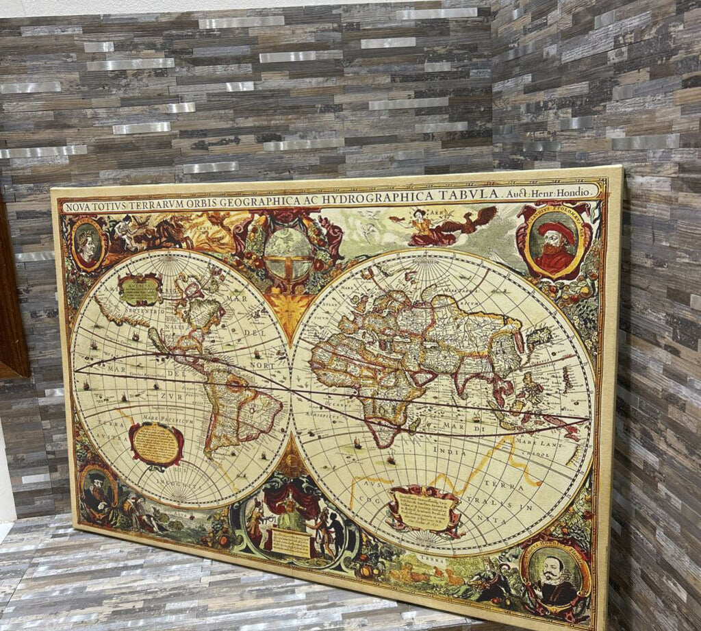 17th Century World Map Canvas Print ART WORK 36x24