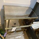 Celeste Mirrored 2-Door Chest FURNITURE 29.5w17d29.5h